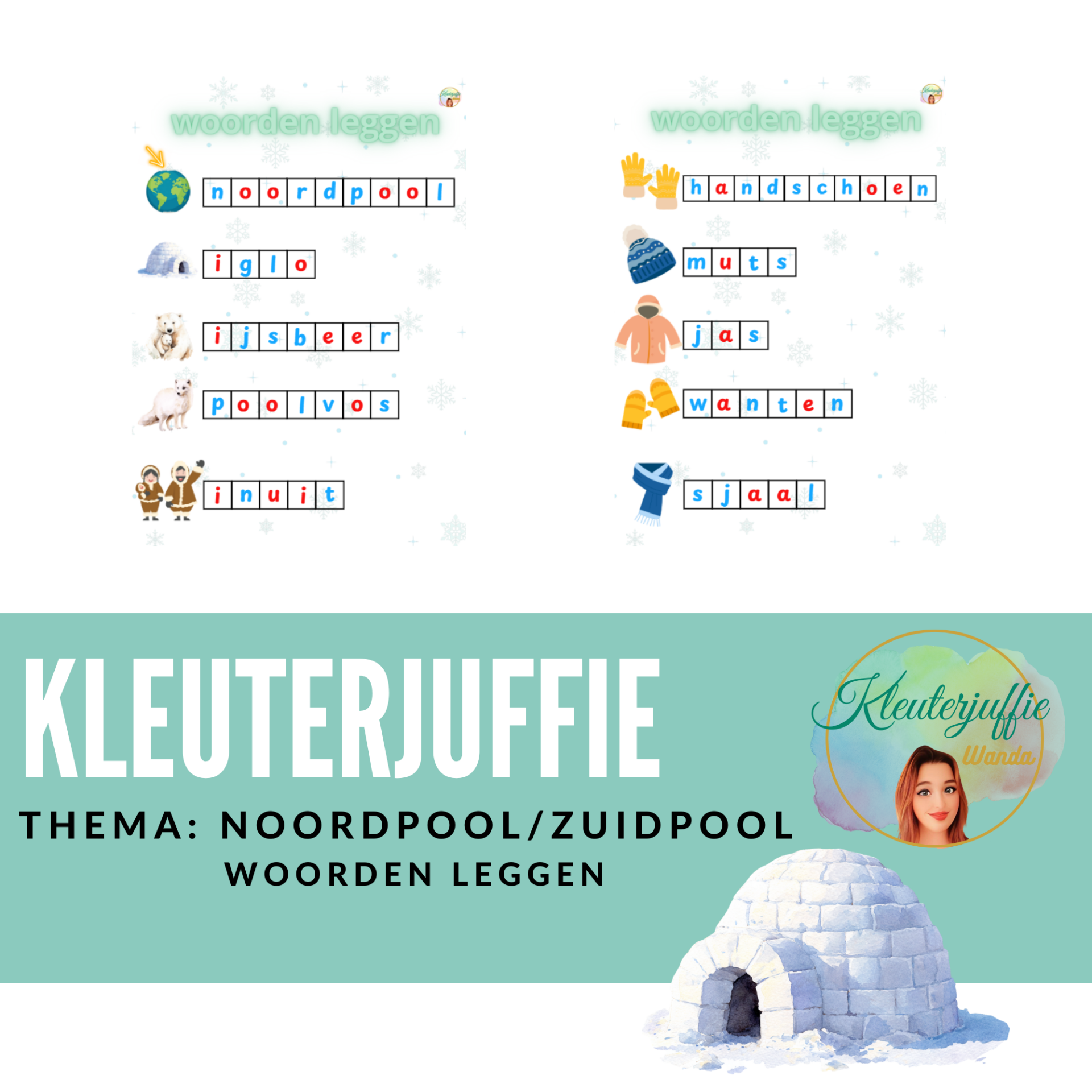 Noordpool en Zuidpool, woorden leggen