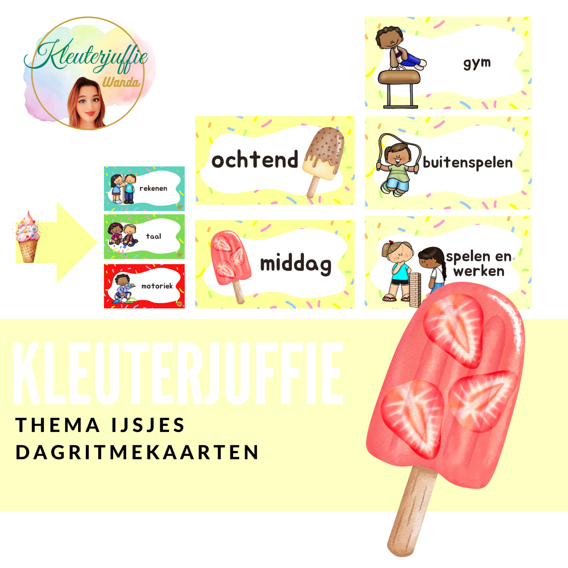 Dagritmekaartjes, ijsjesklas