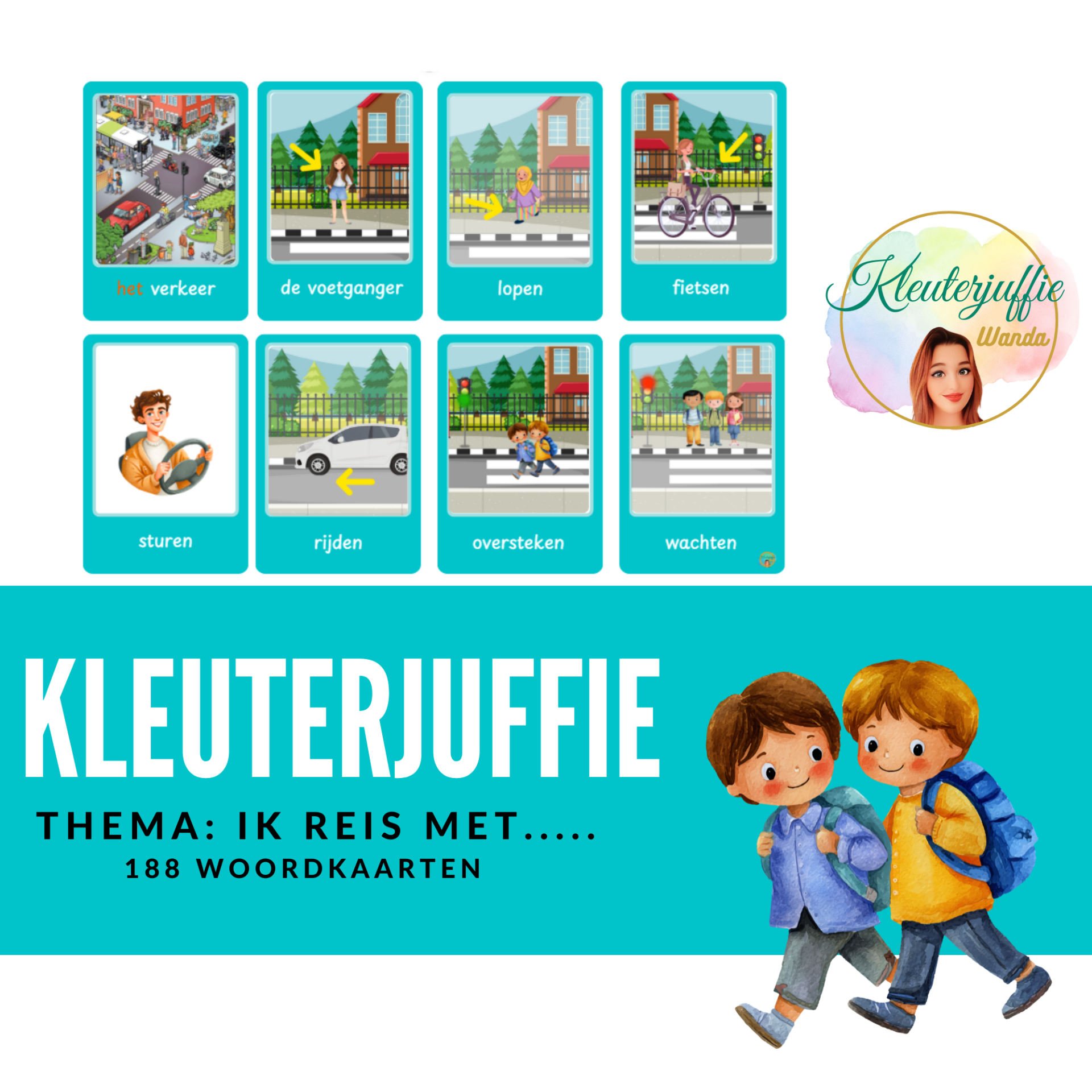 Thema vervoer, woordkaarten