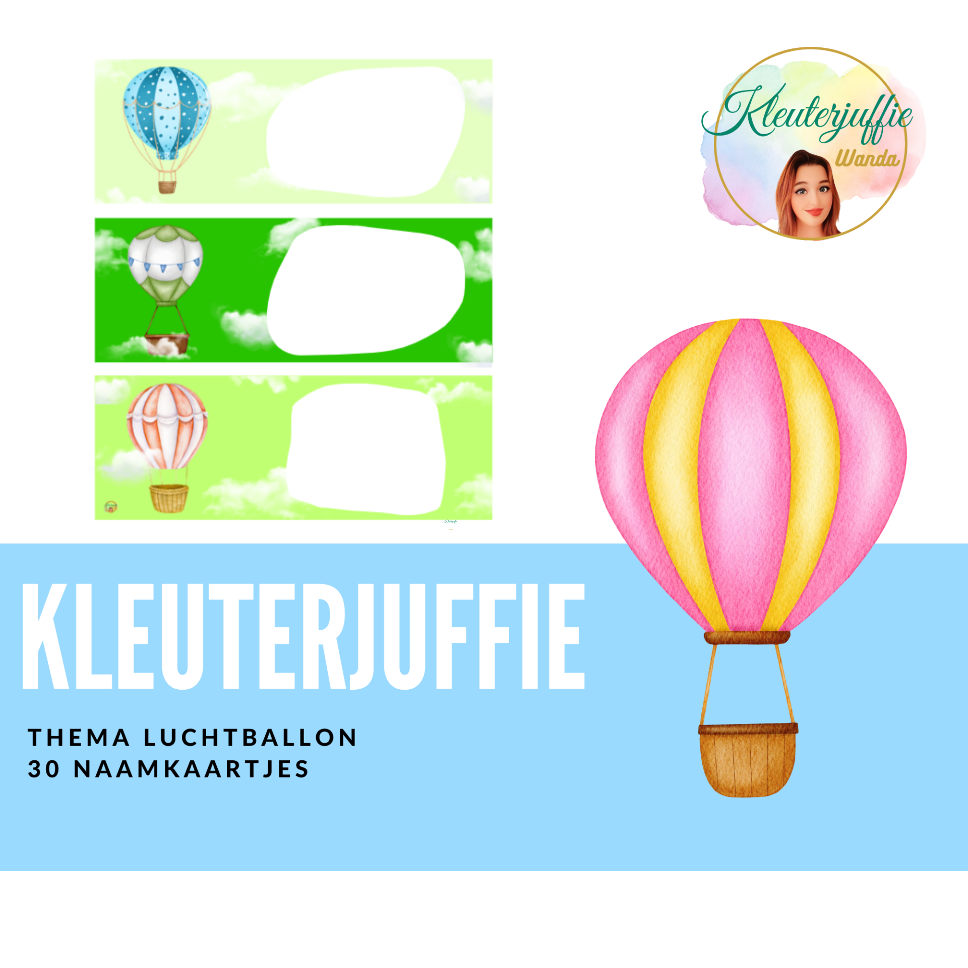 Naamkaartjes luchtballonnen