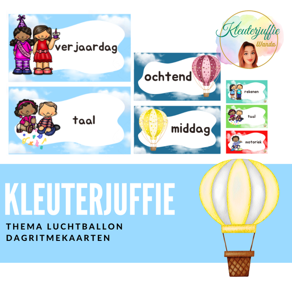 Dagritmekaartjes, luchtballonnen klas