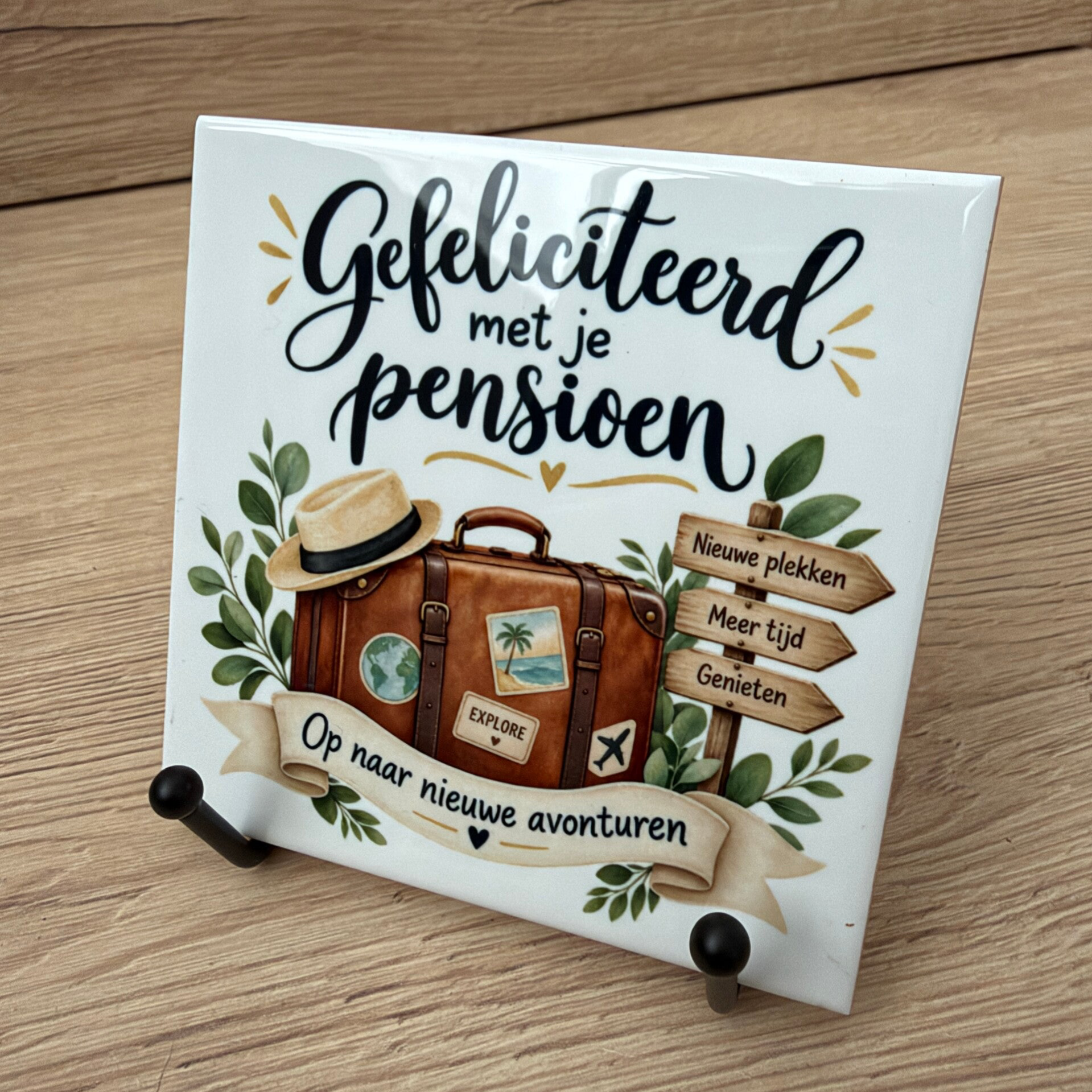 Pensioen Koffer | tegeltje