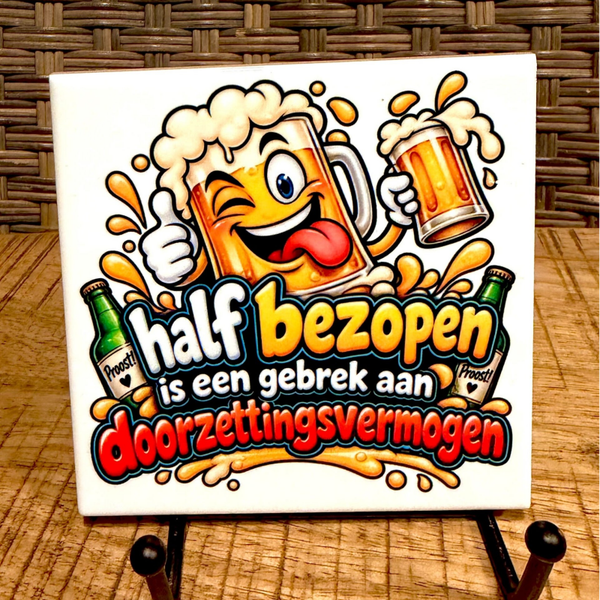Half bezopen | Tegeltje
