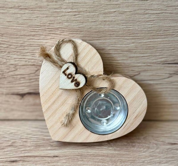 Houten Hart | Waxine lichtje