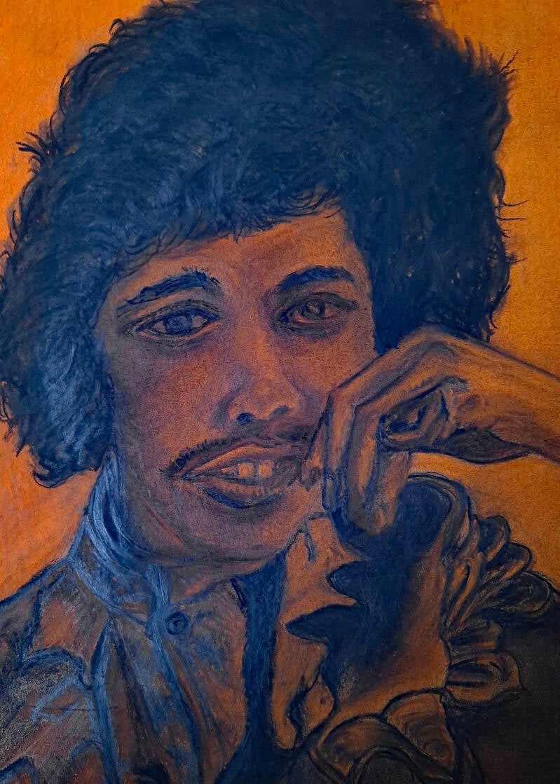 Club 27 in orange Jimi Hendrix