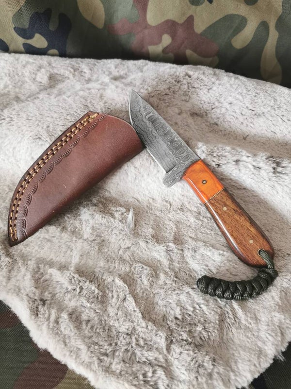 Messer Damastmesser/Outdoor/Ausrüstung/ Damast/Damastmesser/Outdoormesser(127)/Bushcraftmesser/Fulltangmesser/Camping/Outdoor Nr. 127