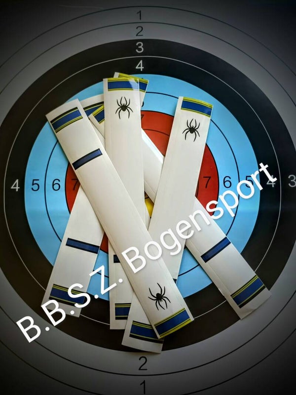 Wraps 6Stk. Spider blau (selbstklebend) Pfeilbeklebung