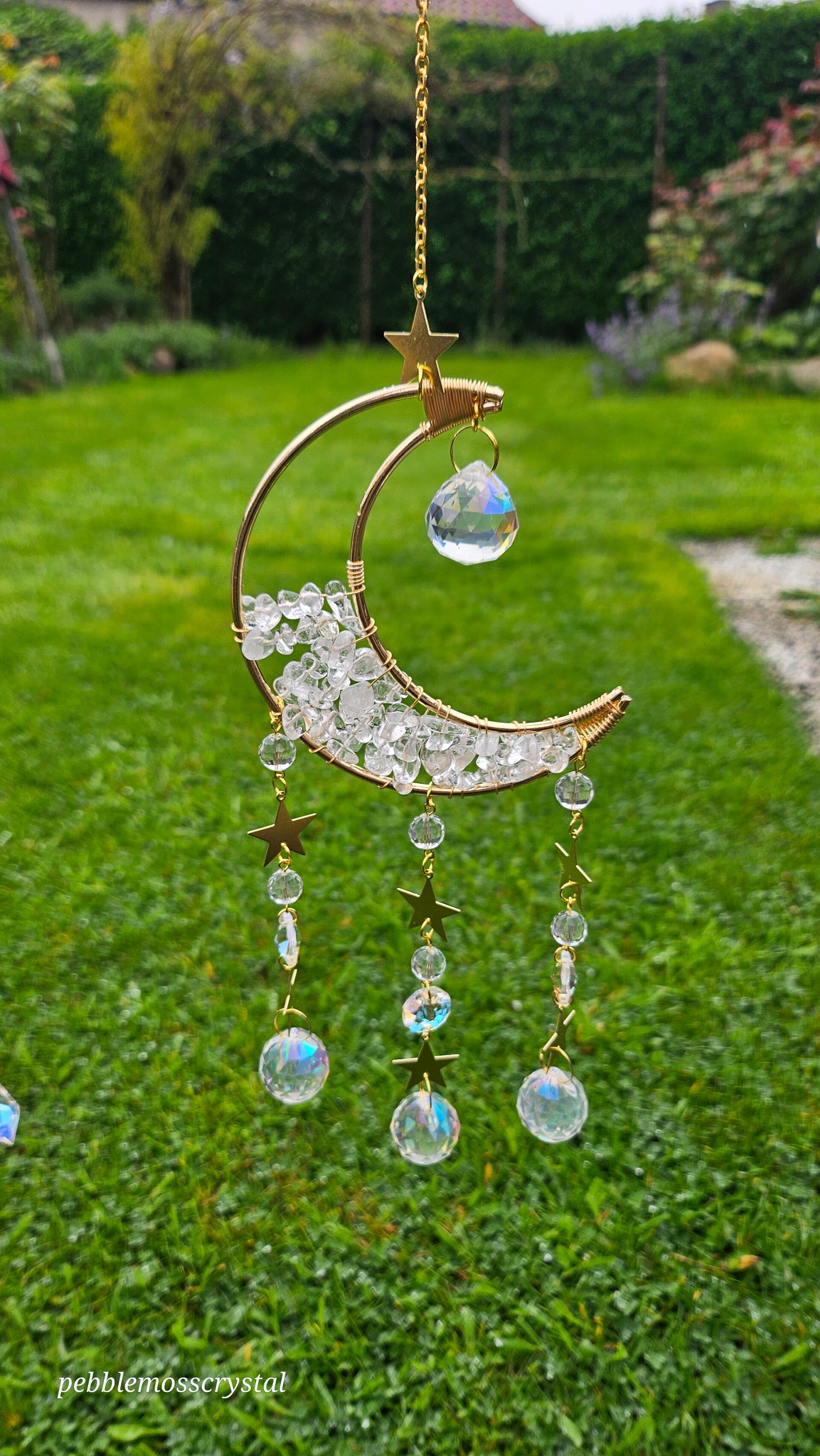 Suncatcher Halbmond Bergkristall