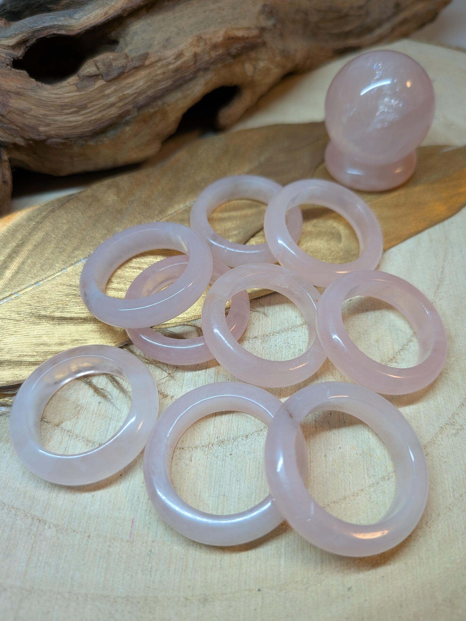 Kugelhalter Rosenquarz Ring