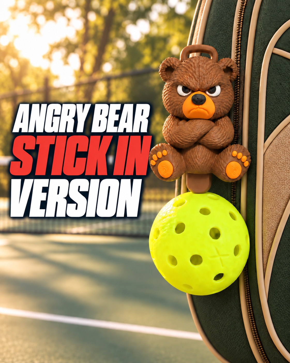 Angry Bear Pickleball Holder Stick In Version