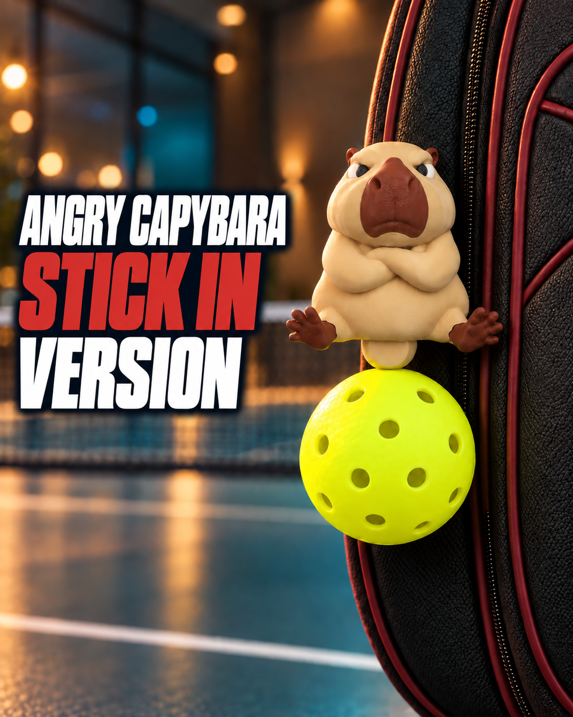 Angry Capybara Pickleball Holder Stick In Version