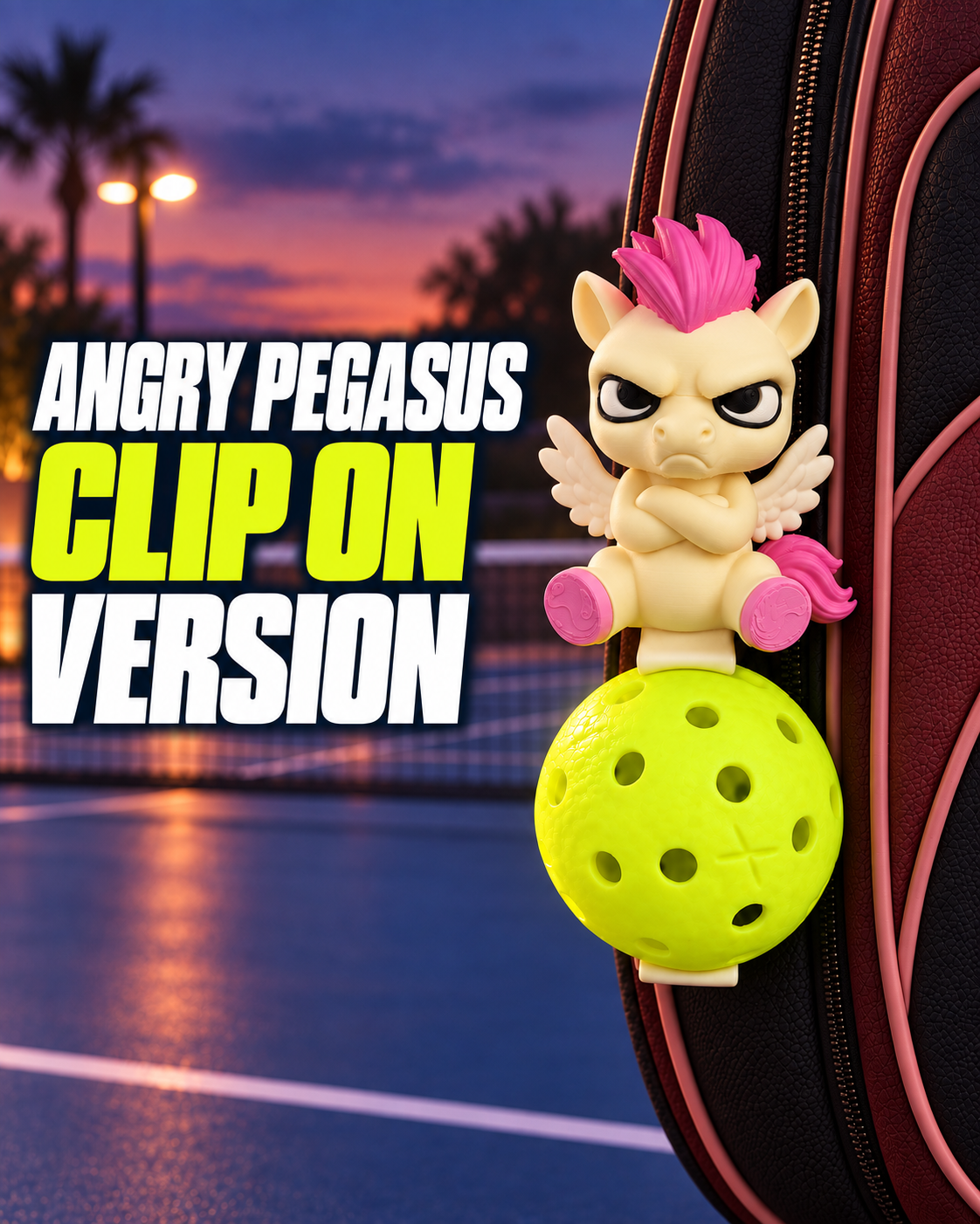 Angry Pegasus Pickleball Holder Clip On Version