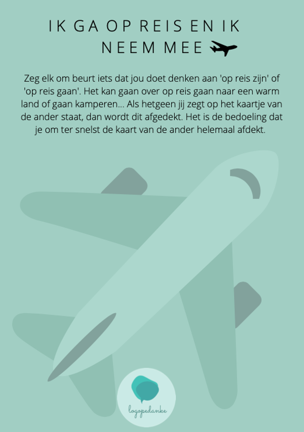 Ik ga op reis en ik neem mee...