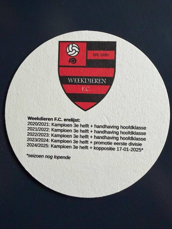 Weekdieren F.C. Bierviltjes (50 stuks)