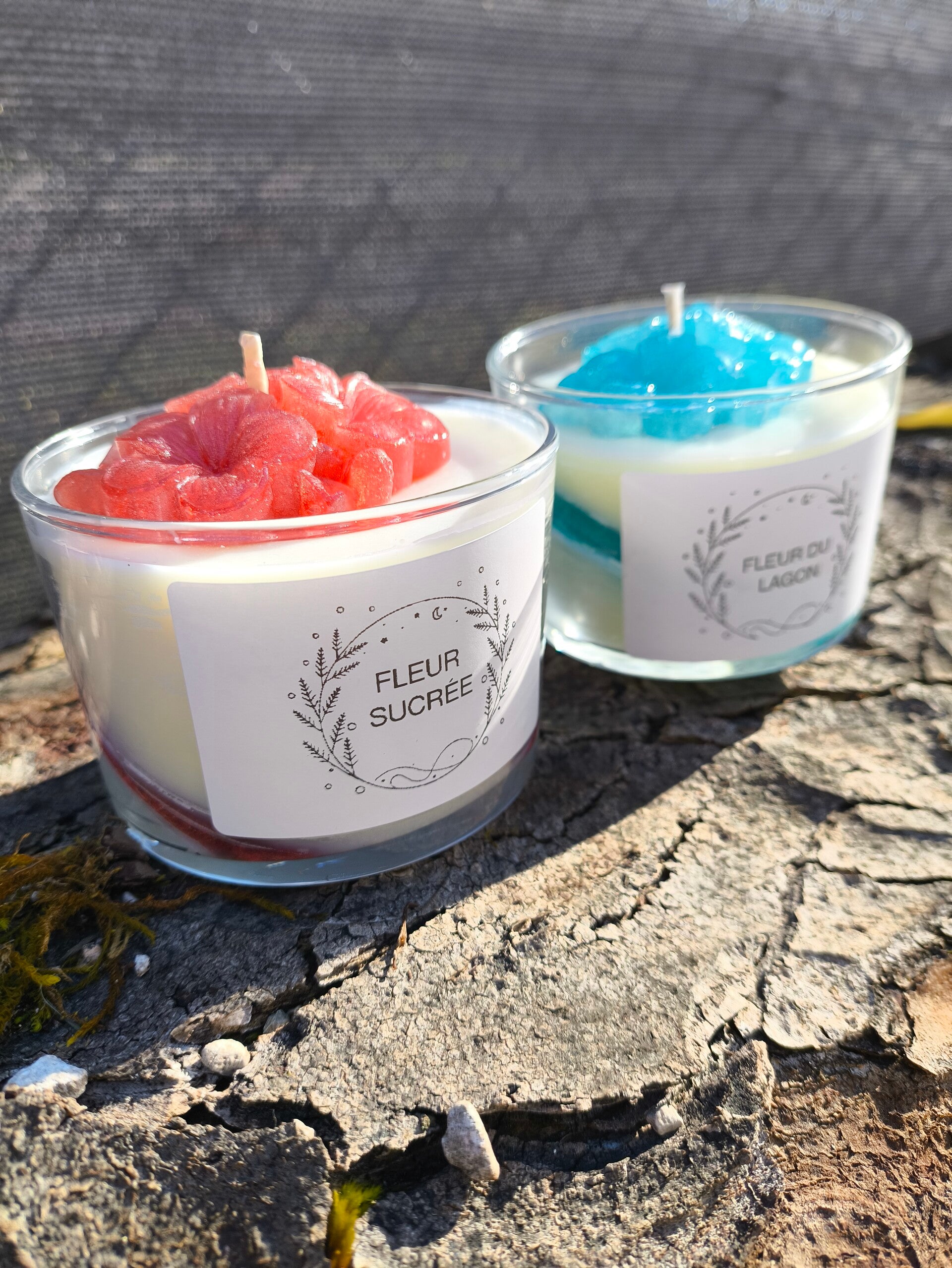 Bougies Fleurs colorées