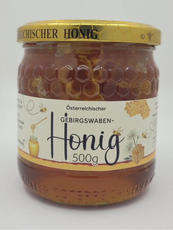 Gebirgs - Wabenhonig im Glas 500g