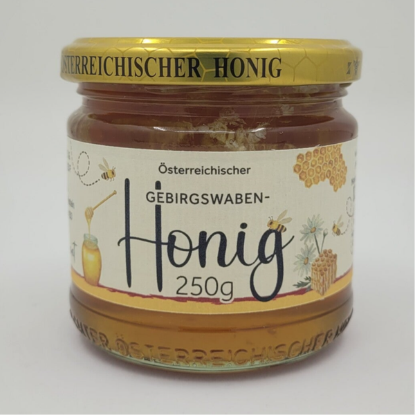 Gebirgs - Wabenhonig im Glas 250g