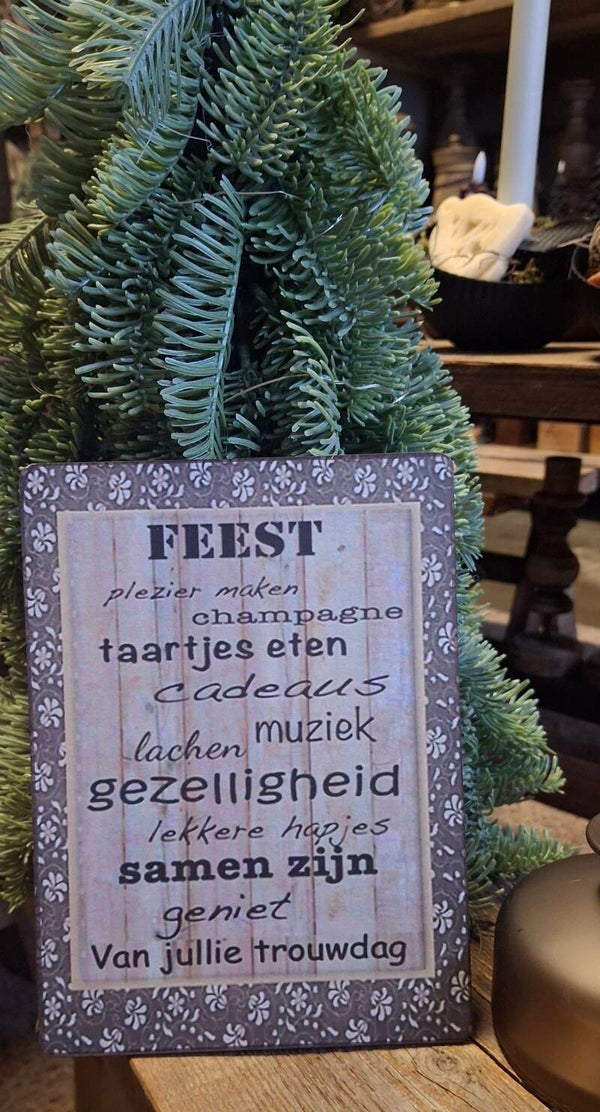 Tekstbordje Feest