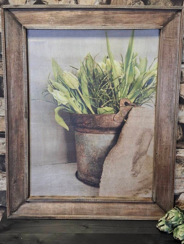 Landelijk schilderij tulpen