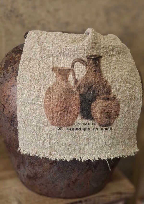 Shabby doek Houten potten