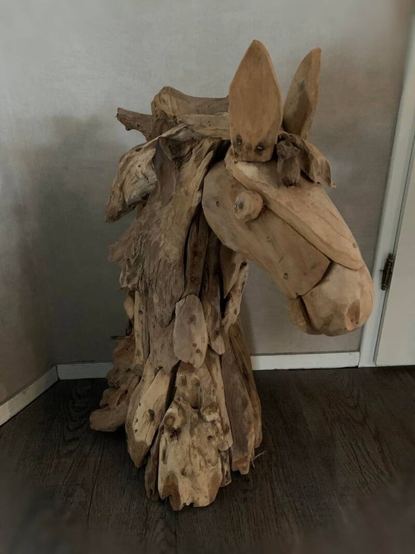 Teakhouten paardenhoofd