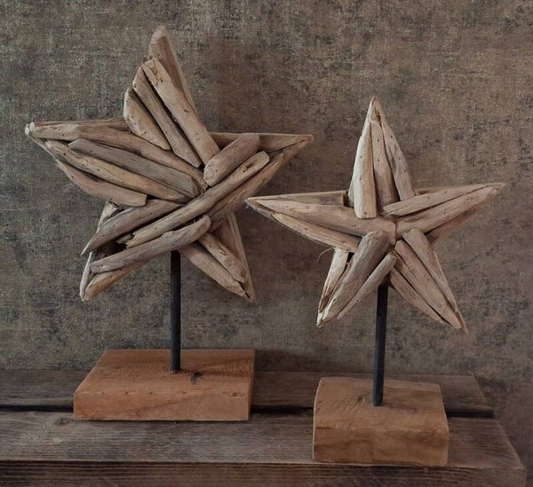 Houten ster ornamenten