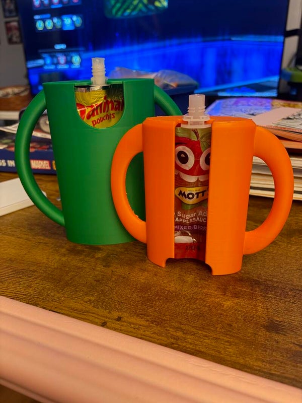 Yogurt and Applesauce Pouch Holders with handles