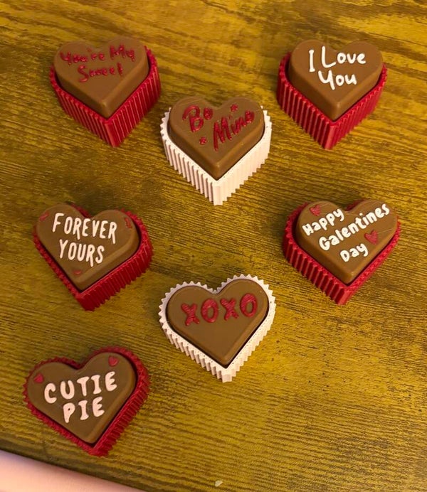 Valentine heart chocolate fidget clickers