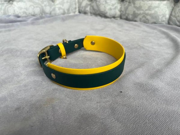 Zweischichtiges Biothane Hundehalsband Aubergine