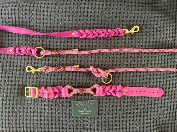 Luxuriöses Tauleder Hundeleine & Hundehalsband Set