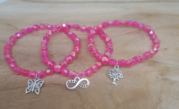 Armband met bedeltje Roze