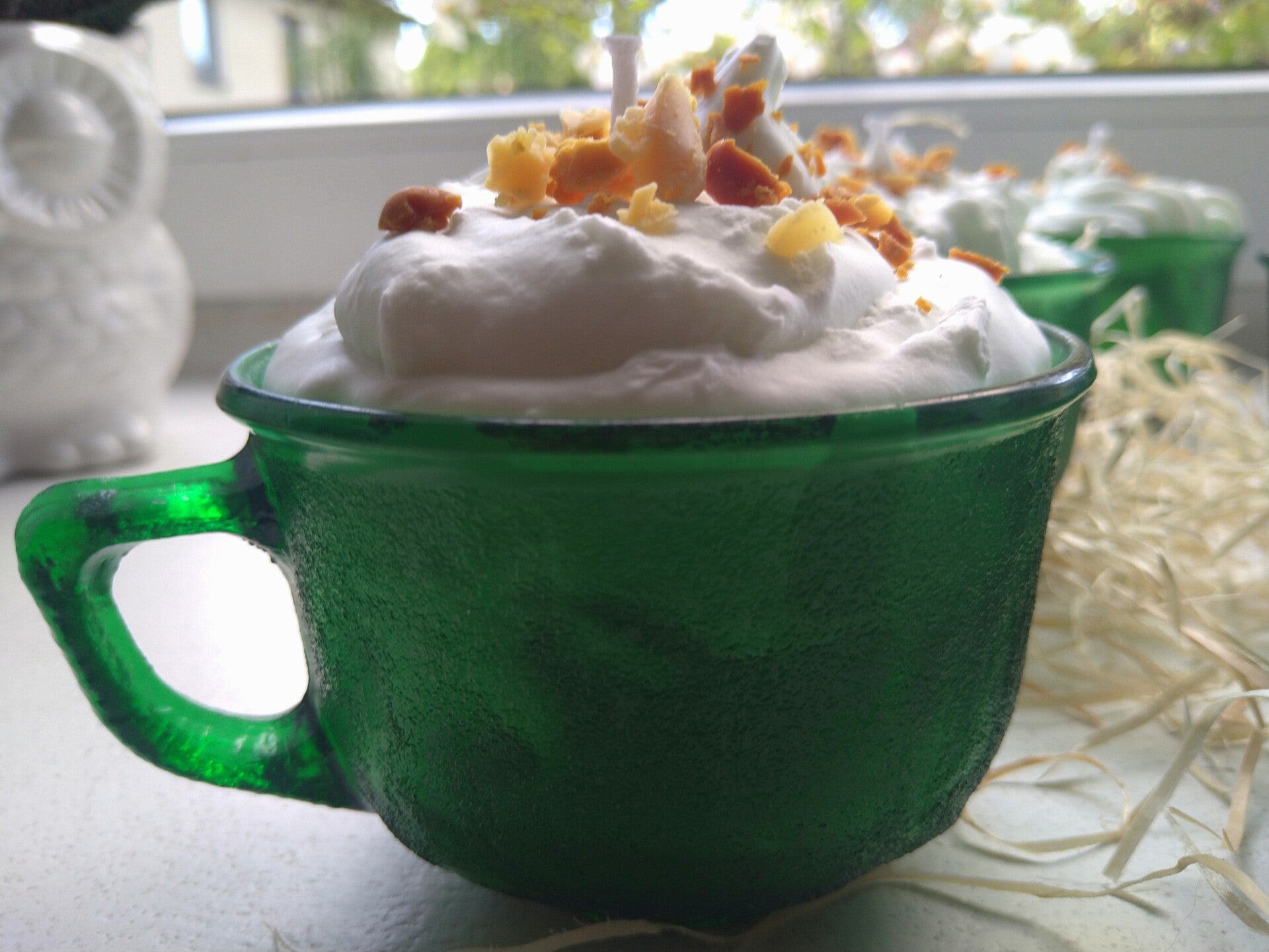 Käsitöö küünal "Cream tea"