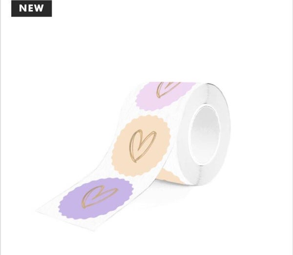 Sticker hartjes pastel