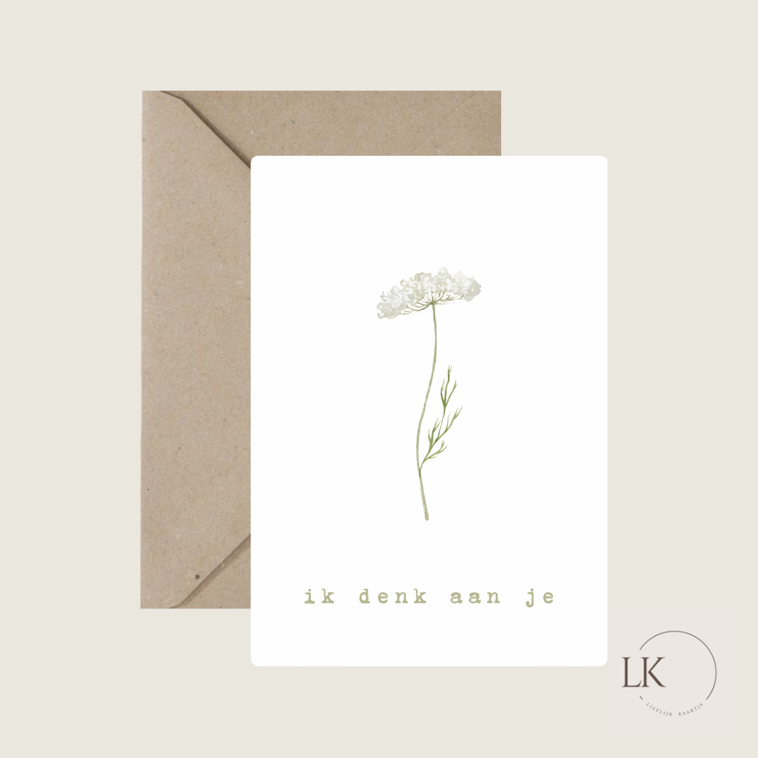 Wenskaart “ik denk aan je”