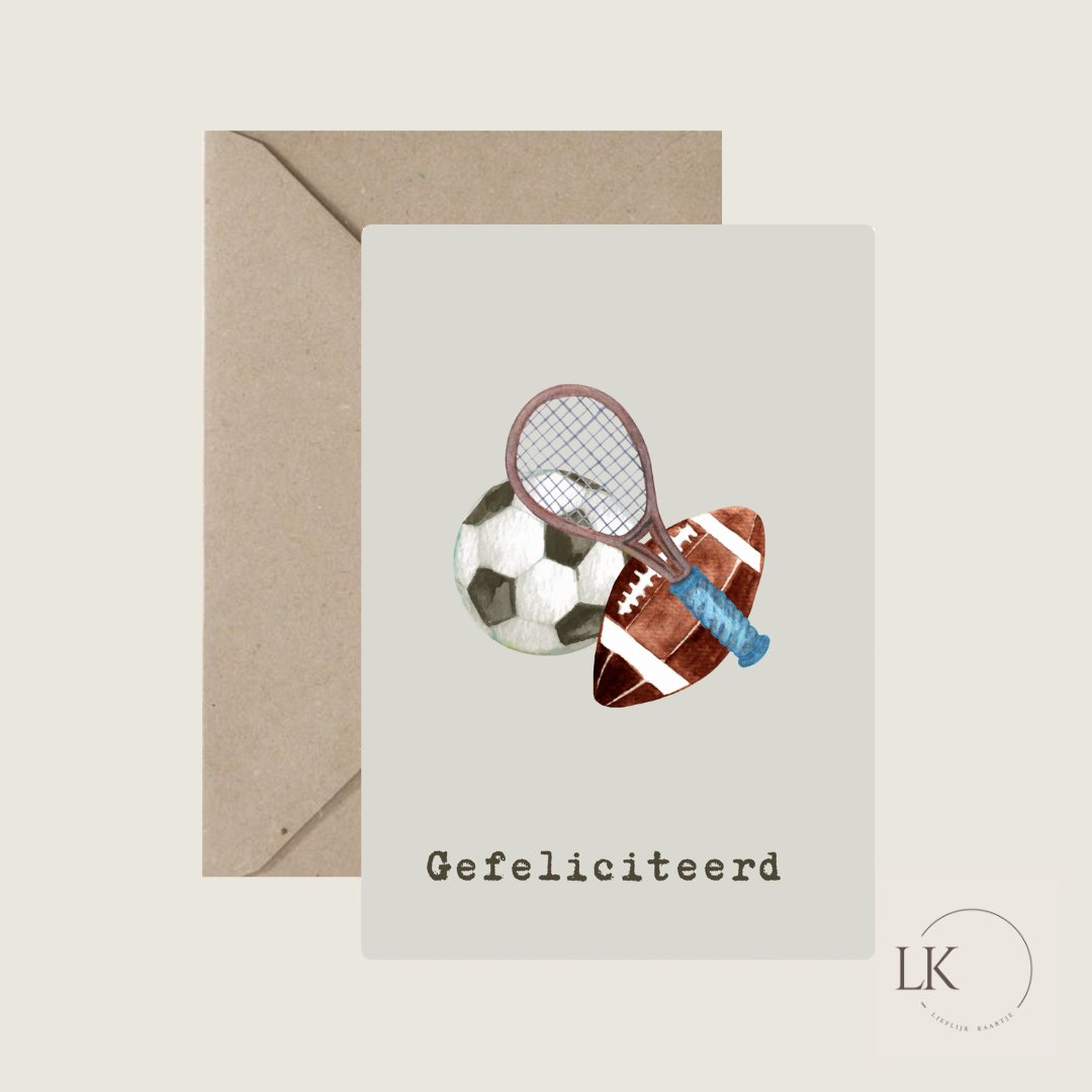 Wenskaart “sport”