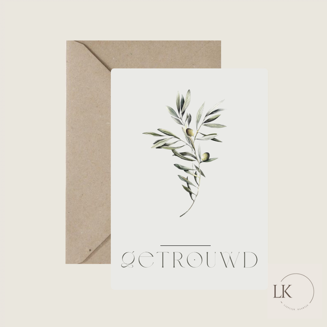 Wenskaart “ getrouwd”