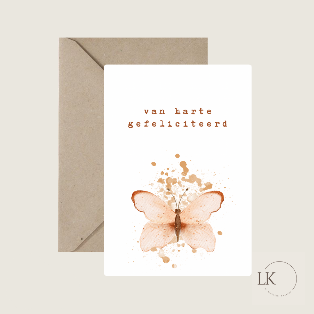 Wenskaart “ vlinder”