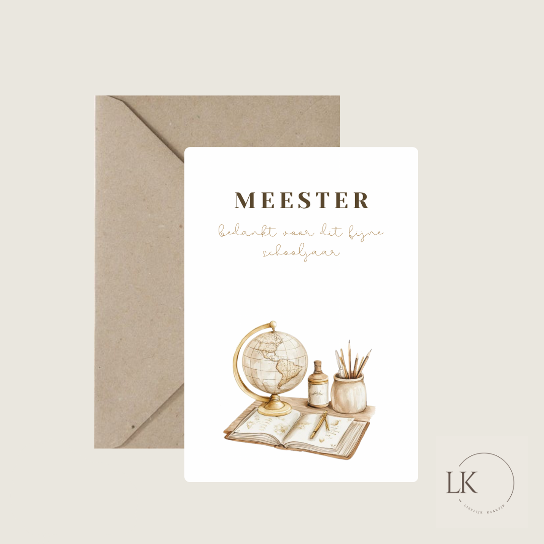 Wenskaart “meester”