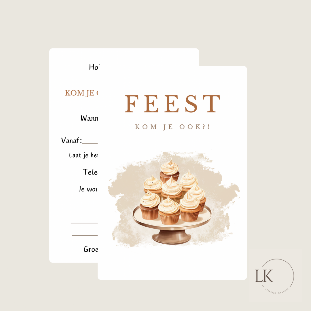 Uitnodiging “cupcake’s”