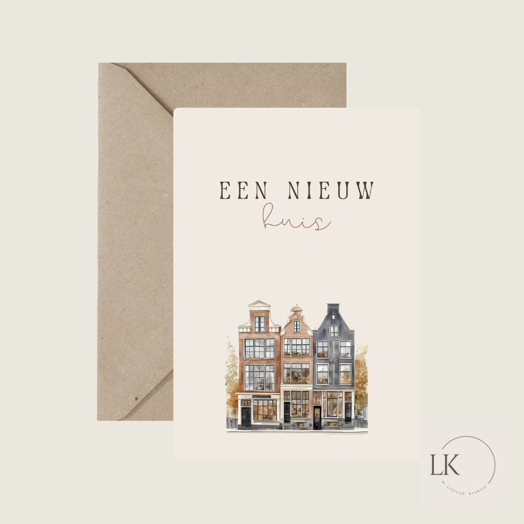 Wenskaart “een nieuw huis”