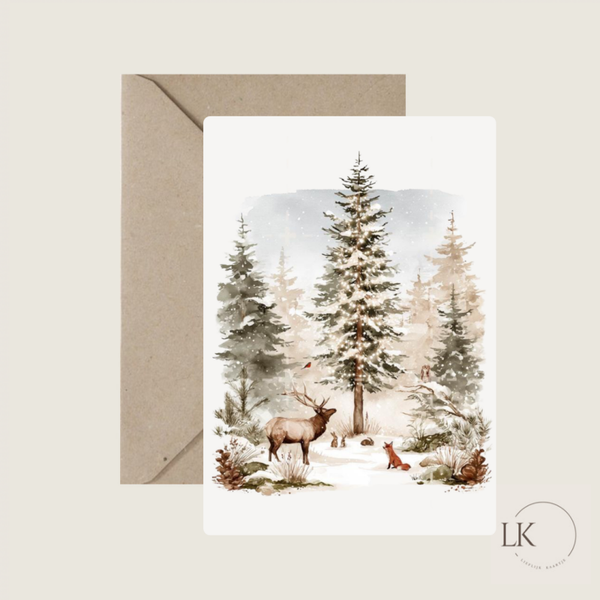 Kerstkaart “bos”