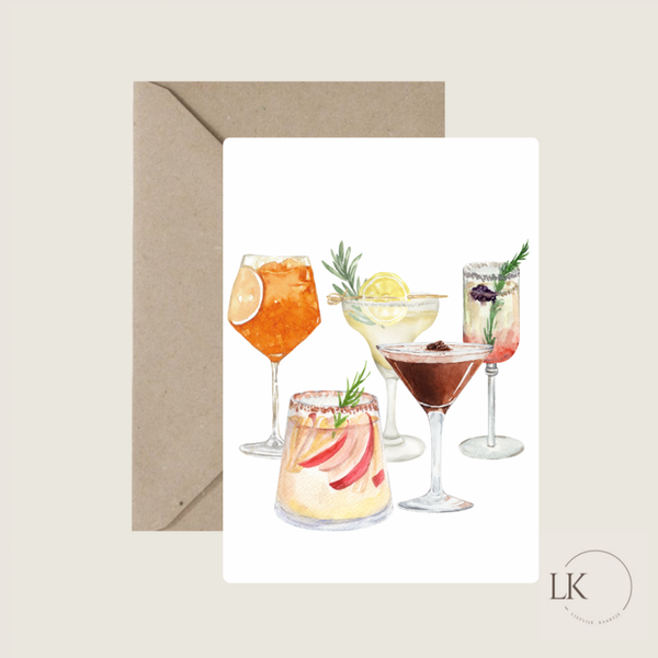 Wenskaart 'cocktails'