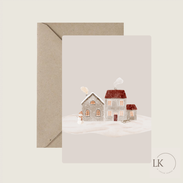 Kerstkaart “huisjes”