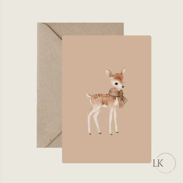 Kerstkaart “hertje”