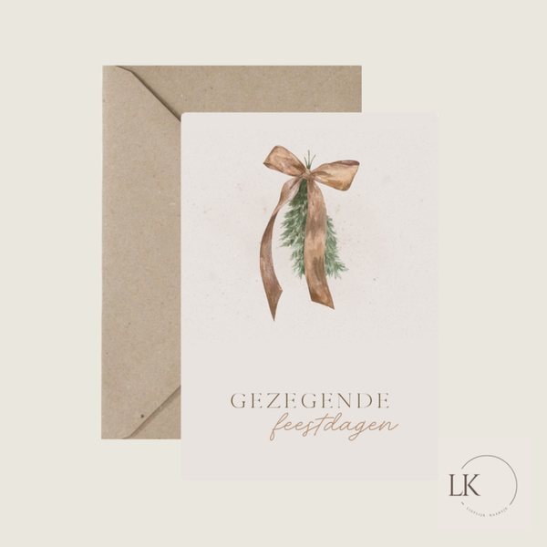 Kerstkaart “strikhanger”