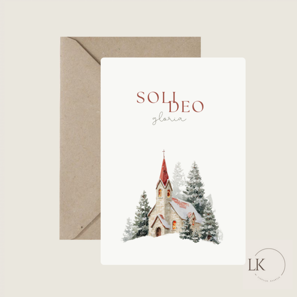 Kerstkaart “ soli deo gloria”