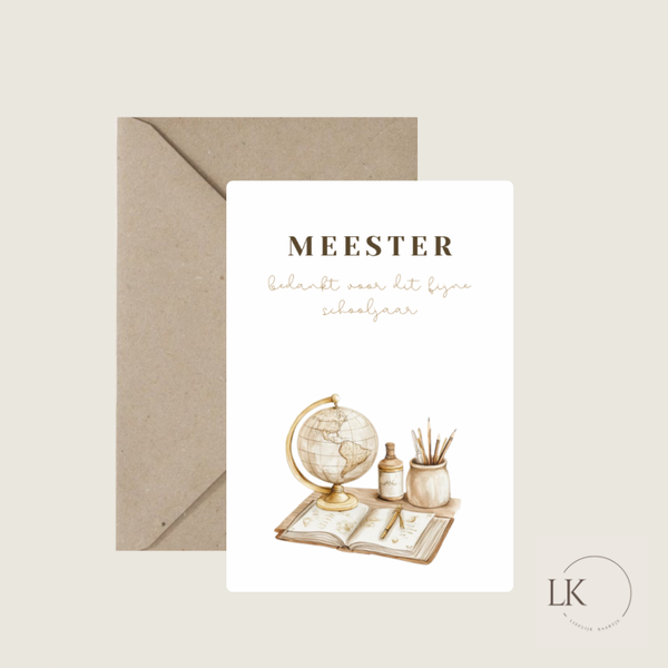 Wenskaart “meester”