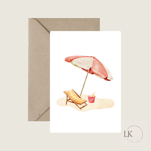 Wenskaart “strand”
