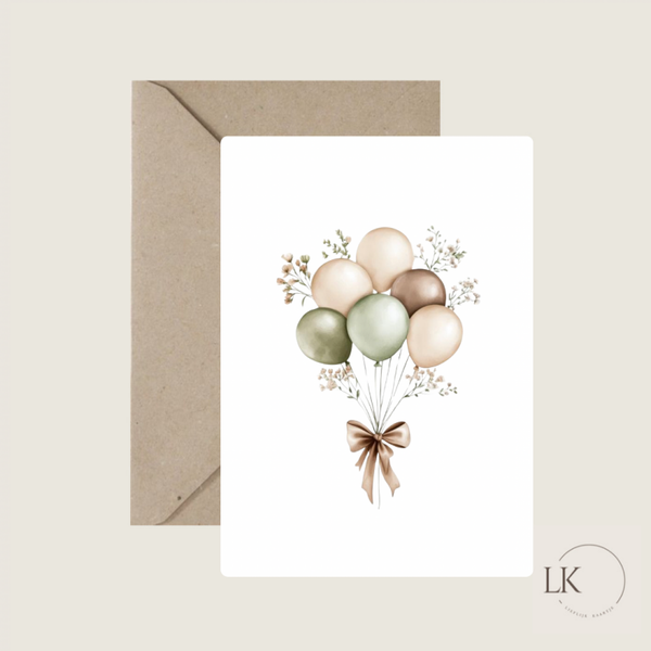 Wenskaart 'bloemballon'