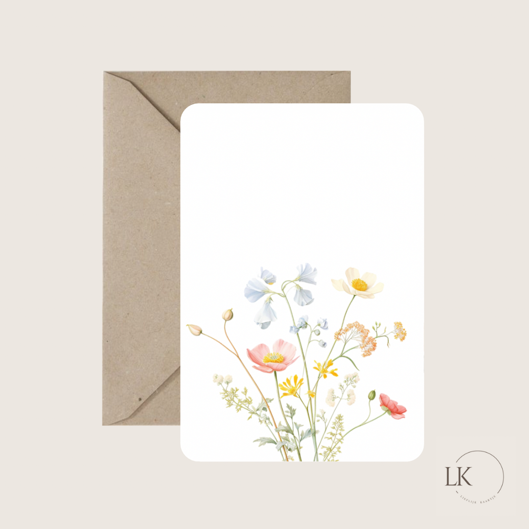 Wenskaart “zomerbloemen”